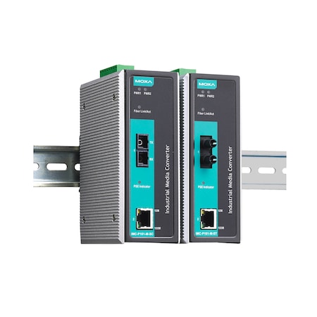 Moxa Indust. Poe Media Converter, Single Mode, St Connector, Imc-P101-S-St-T IMC-P101-S-ST-T